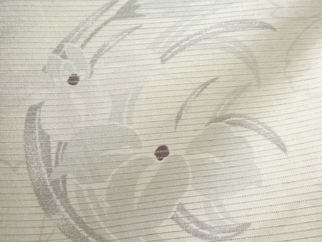  絽草花模様小紋着物